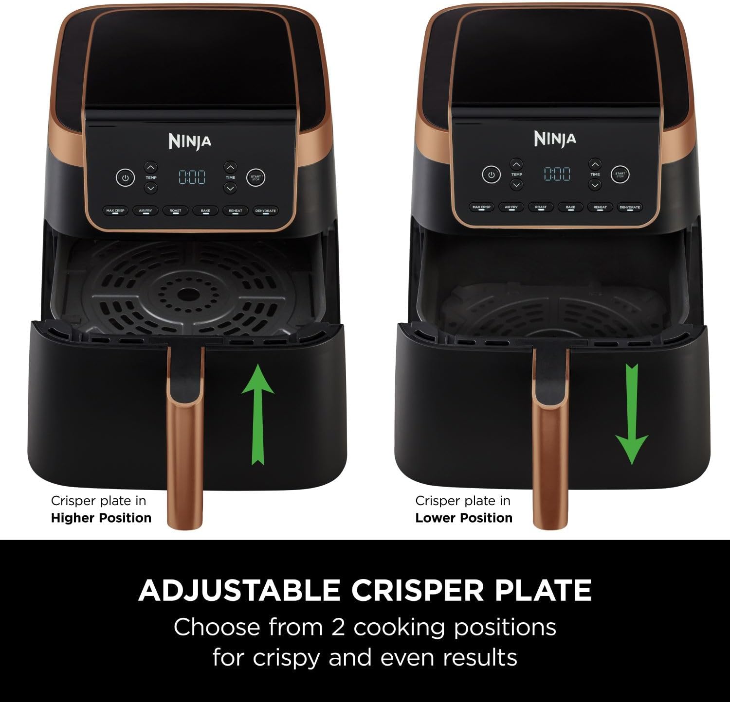 Ninja Air Fryer MAX PRO AF180UKCP – 6.2L Large Single Drawer Air Fryer, No Oil Cooking, Roast, Bake & Air Fry, Family Size, Black & Copper